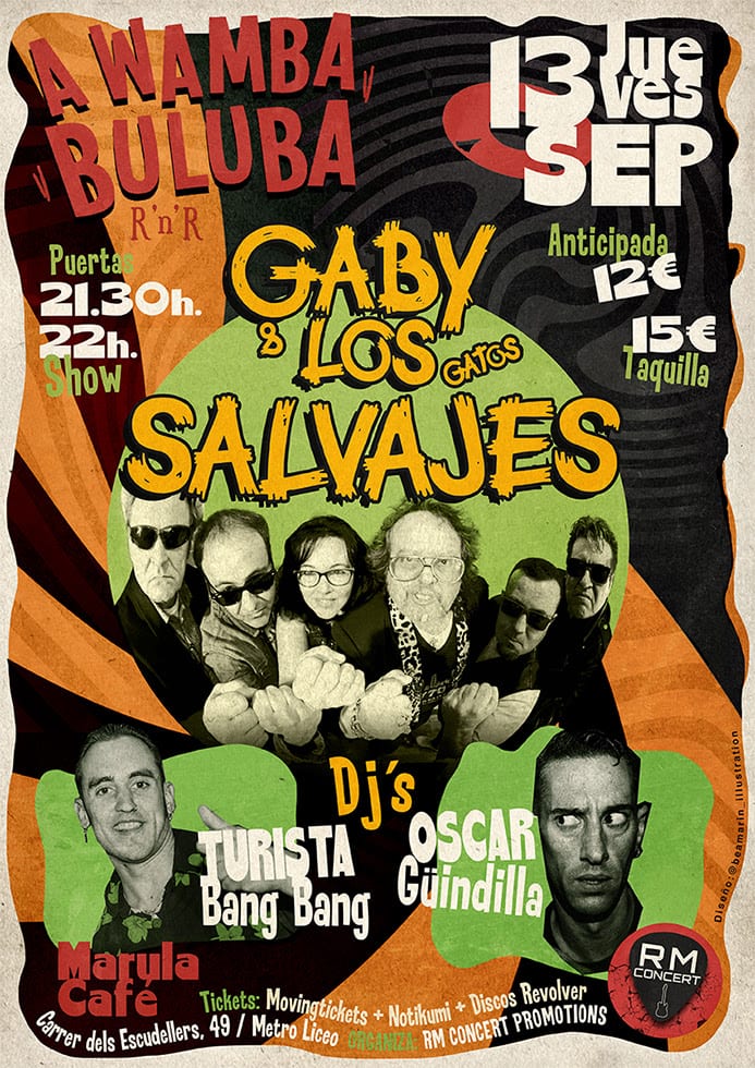 Gaby y los Gatos Salvajes el próximo día 13 en Barcelona