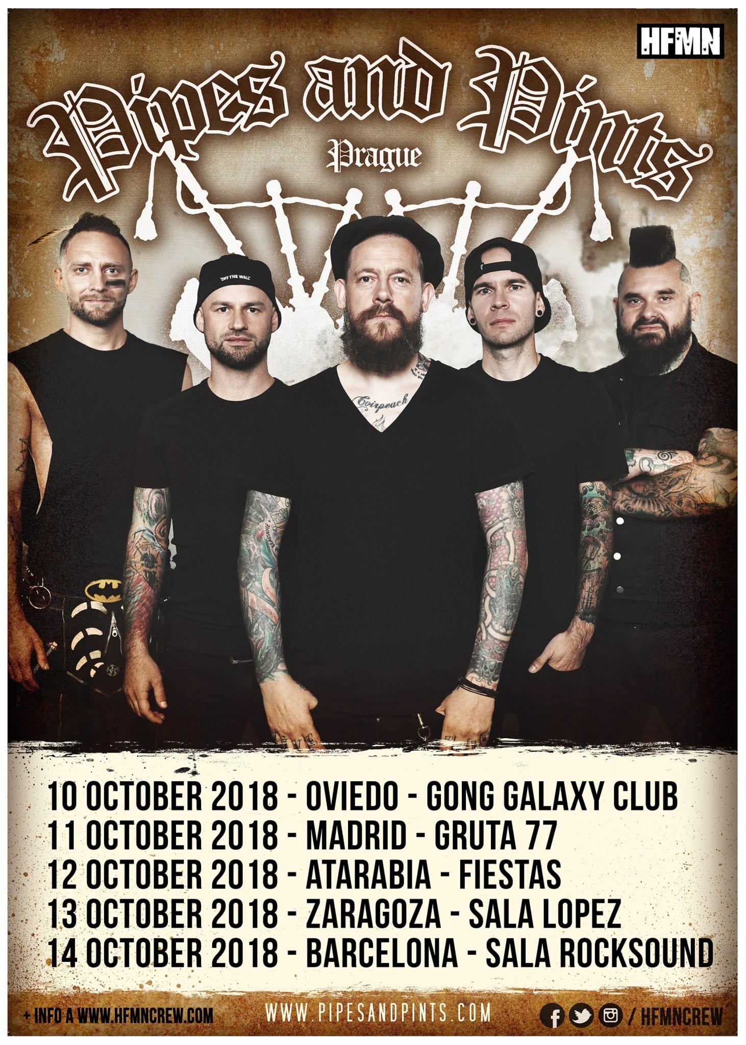 PIPES AND PINTS de gira por España en octubre
