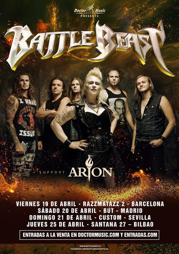 BATTLE BEAST + ARION de gira por España en abril