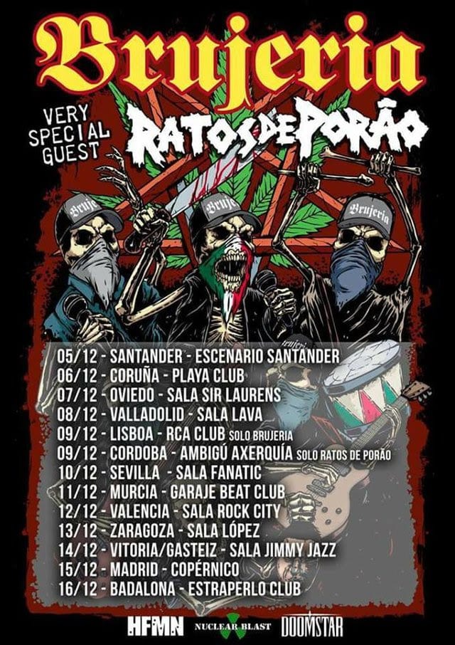 BRUJERIA de gira por España en diciembre acompañado por Ratos de Porão