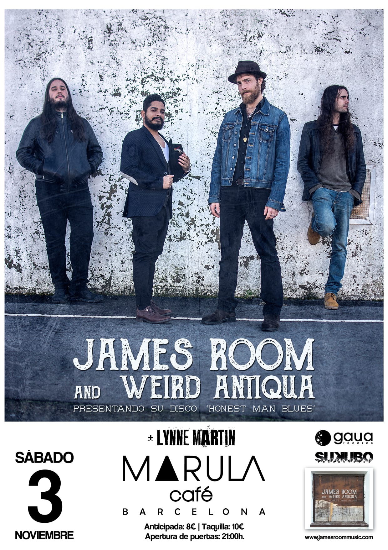 James Room & Weird Antiqua en Barcelona el próximo día 3