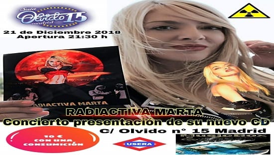 Concierto de Radiactiva Marta en Sala Olvido 15 de Madrid
