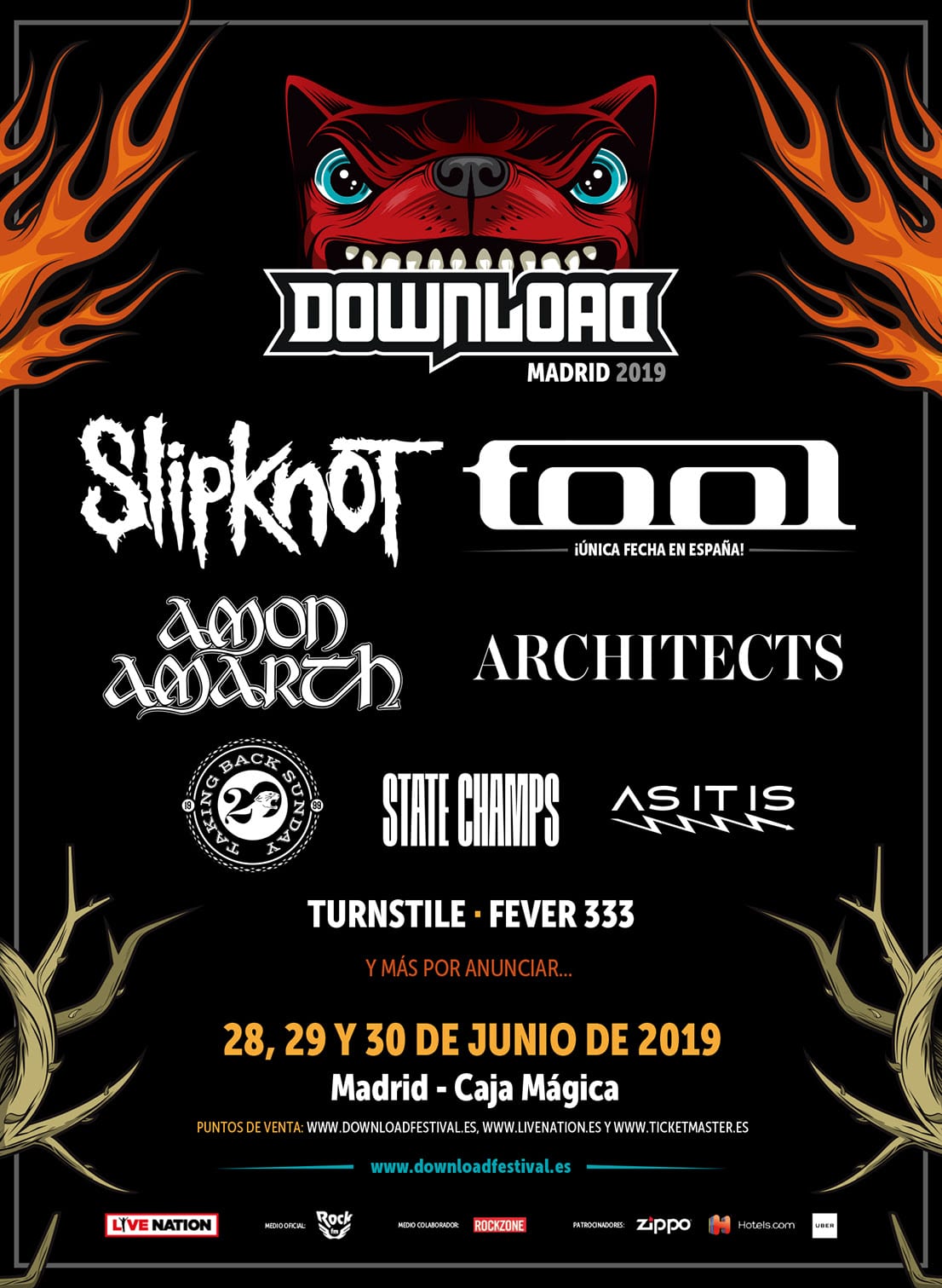 Nueva confirmaciones para el DOWNLOAD FESTIVAL MADRID 2019