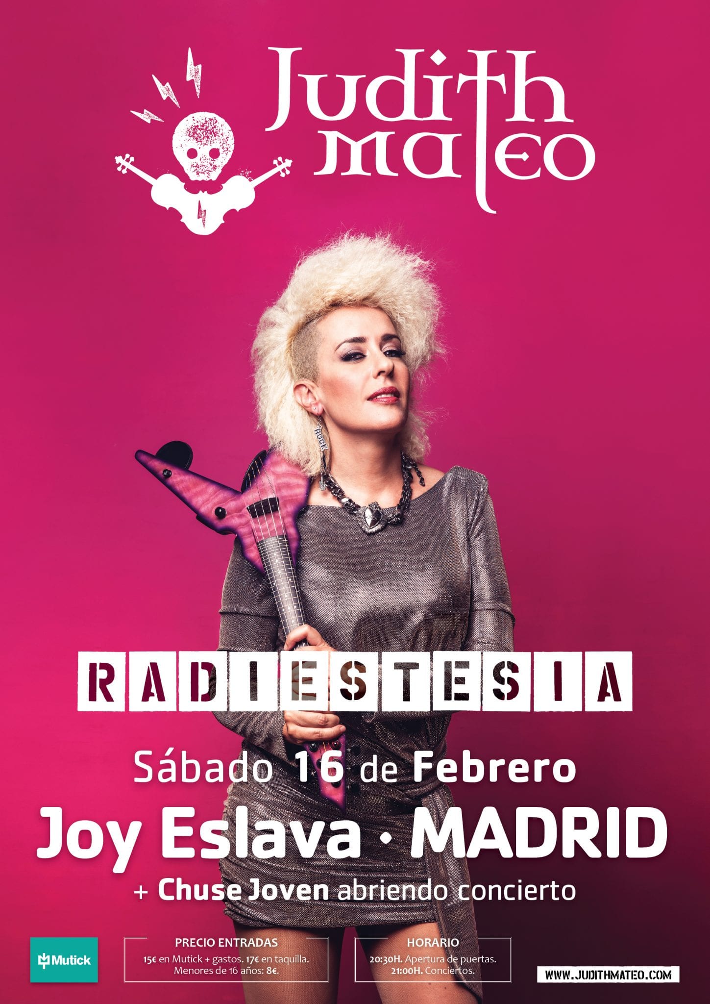 JUDITH MATEO presenta este sábado 16 de Febrero RADIESTESIA en Joy eslava de Madrid