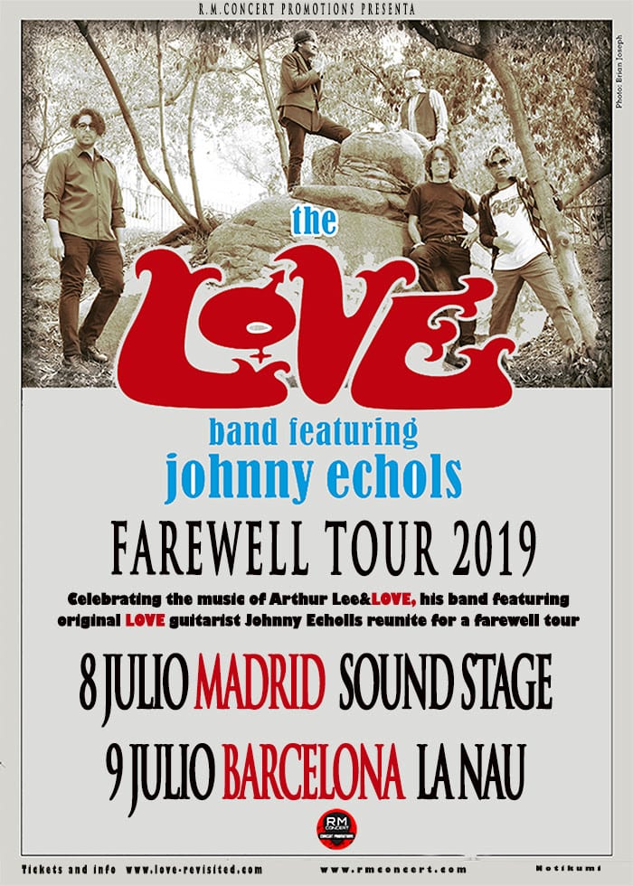 The Love Band Featuring Johhny Echols en Madrid y Barcelona en julio