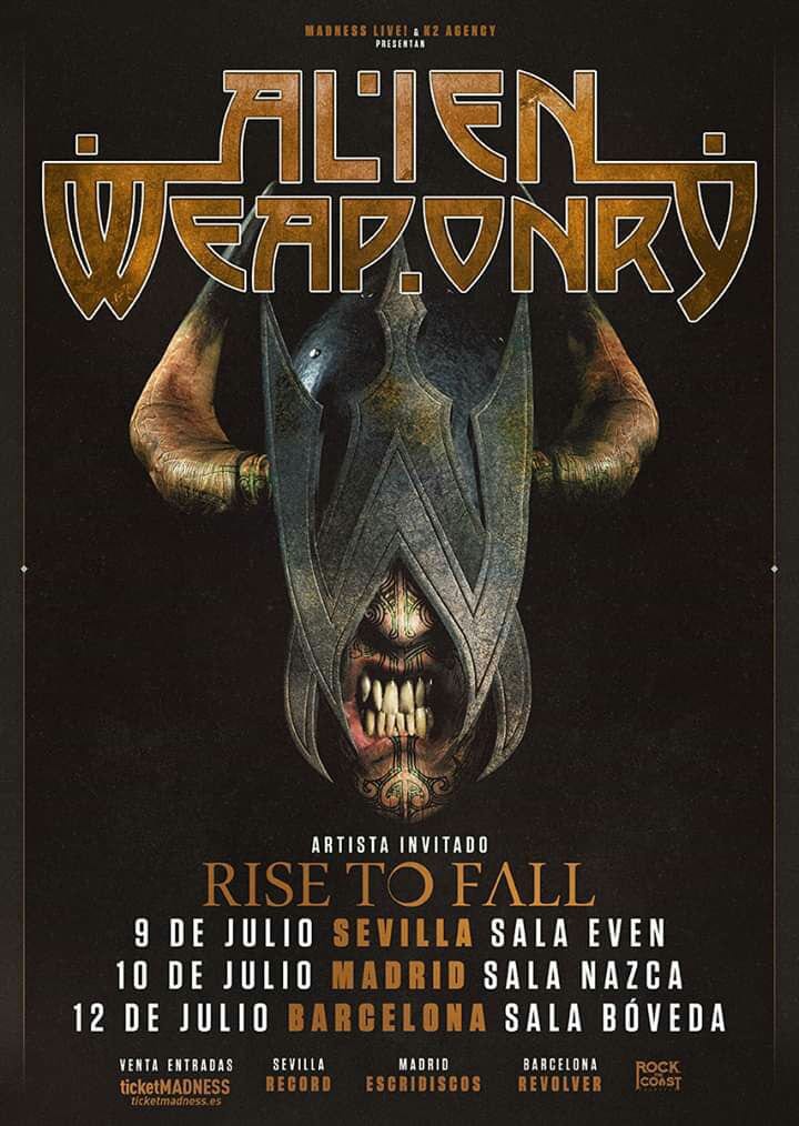 ALIEN WEAPONRY + Rise To Fall de gira por España en julio