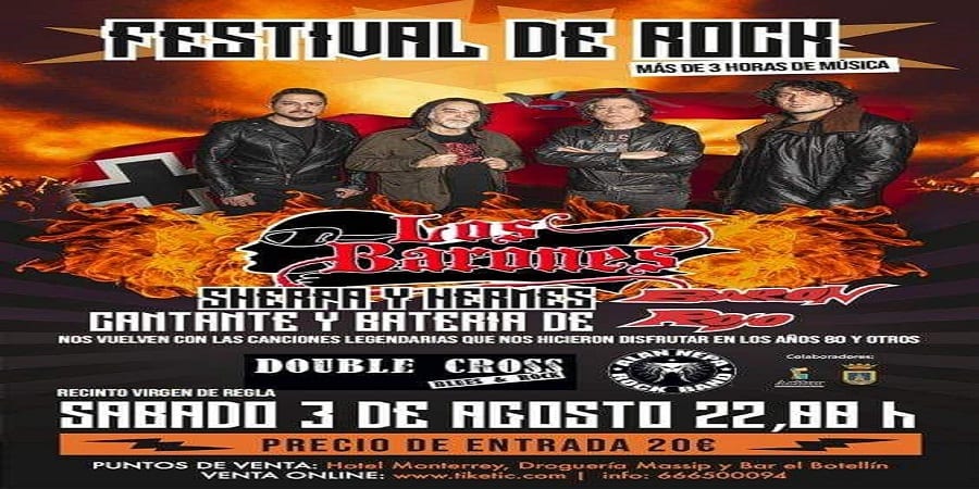 LOS BARONES TOCARÁN EN EL FESTIVAL DE ROCK DE CHIPIONA