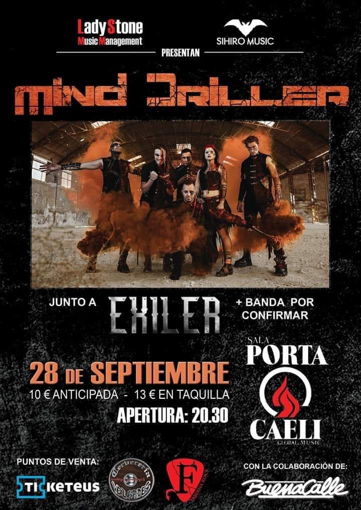 Crónica de Exiler y Mind Driller en Valladolid, Sala Porta Caeli, 28/09/2019