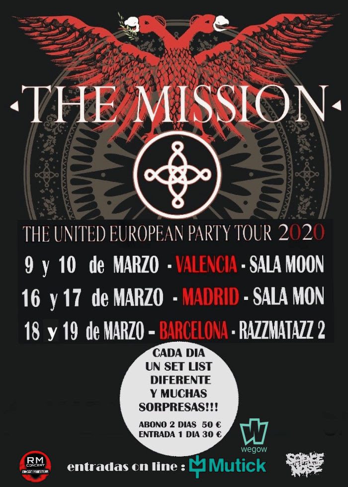 The Mission anuncian The United European Party Tour 2020