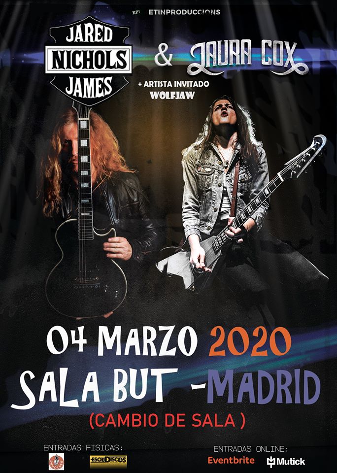 Cambio de sala del concierto de Madrid de JARED JAMES NICHOLS & LAURA COX