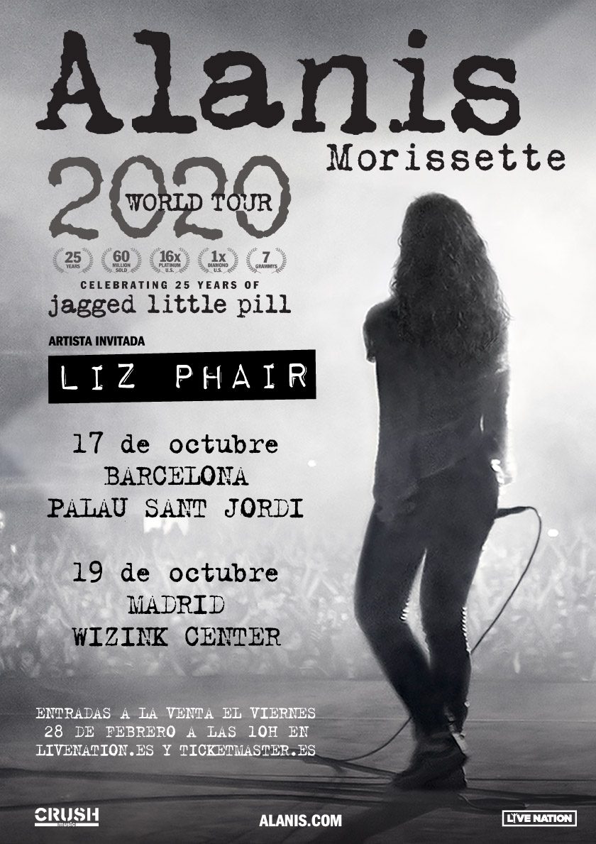 Alanis Morissette en Barcelona y Madrid en octubre