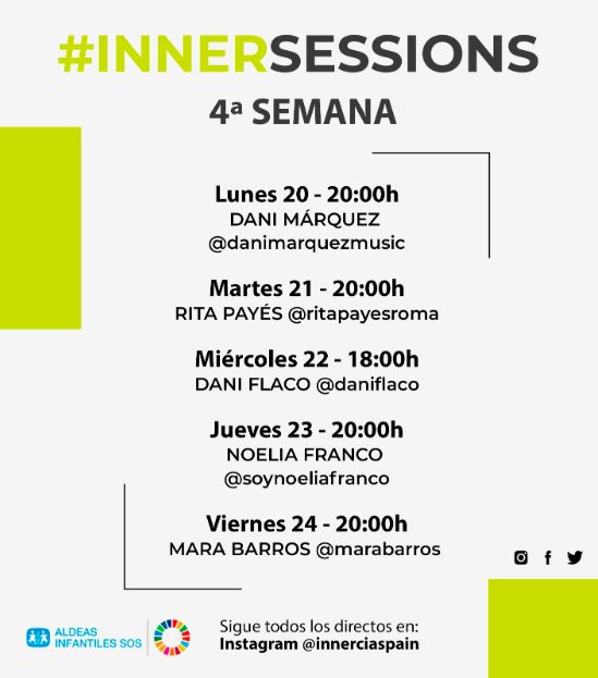 #InnerSessions anuncia su tercera semana de programación musical junto a la ONG Aldeas Infantiles SOS