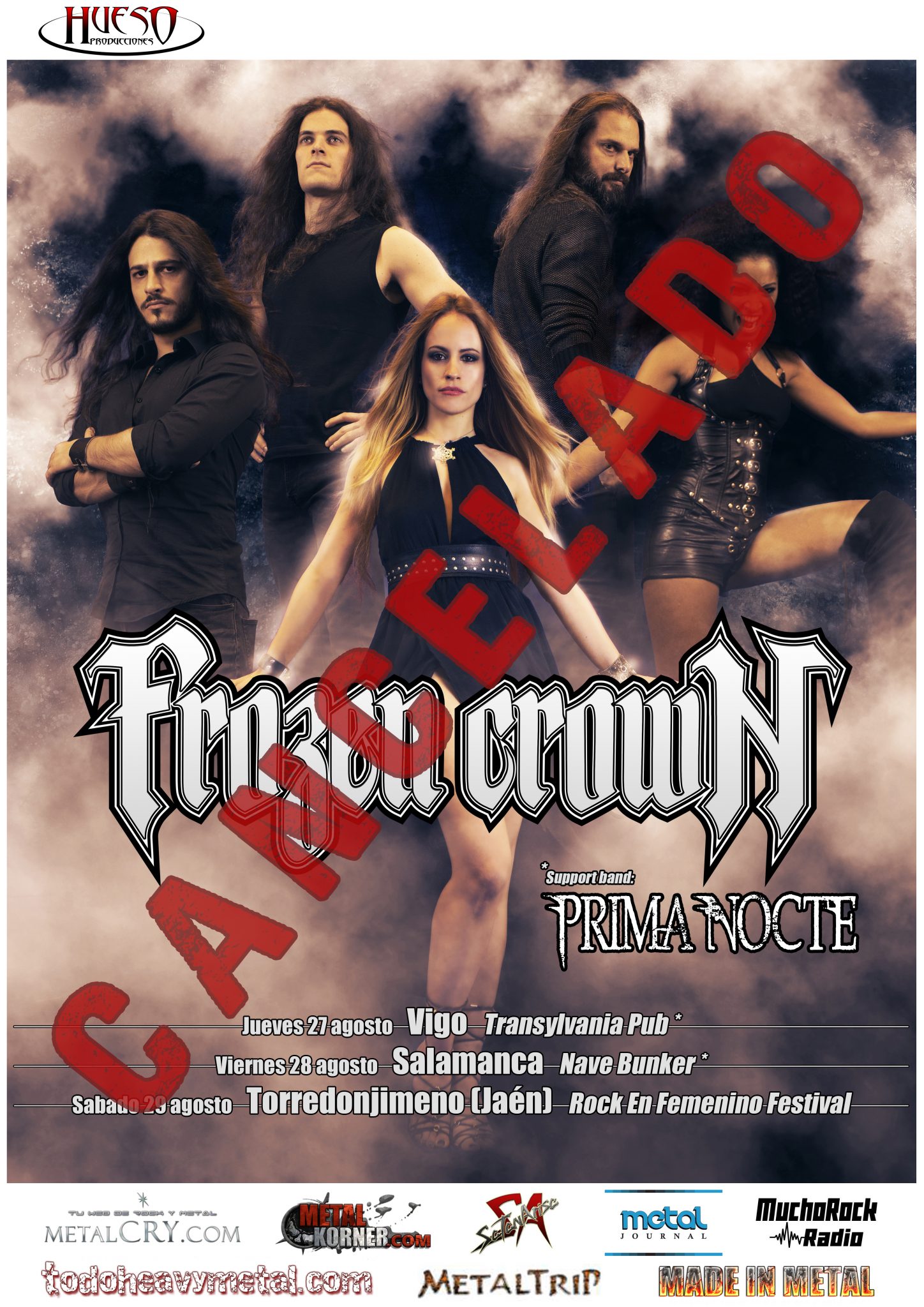 Cancelada las fechas de Frozen Crown en España