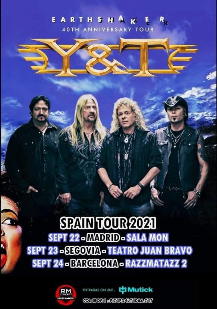 Y&T de gira por España en septiembre de 2021