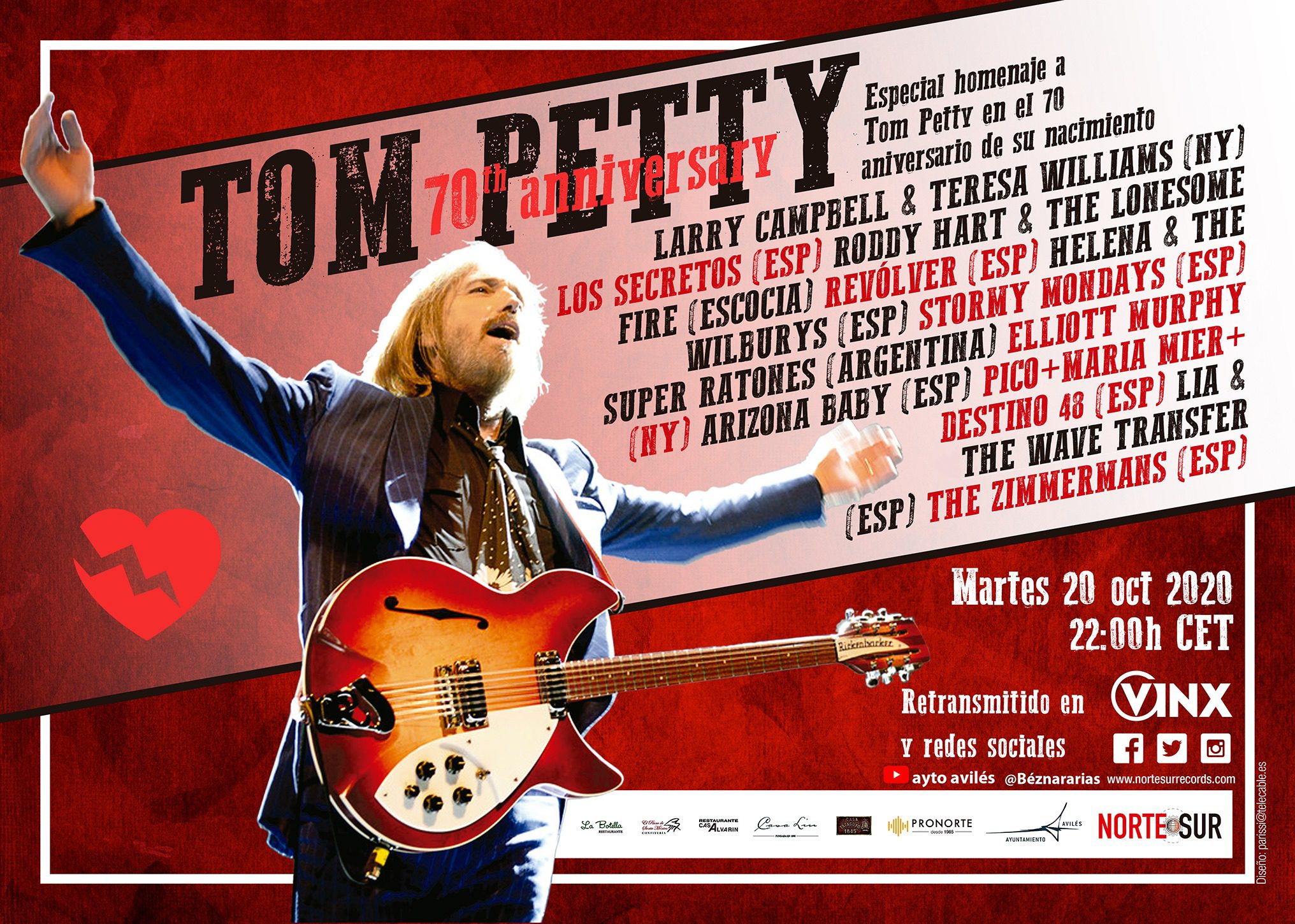 Concierto homenaje a Tom Petty el 20/10/2020