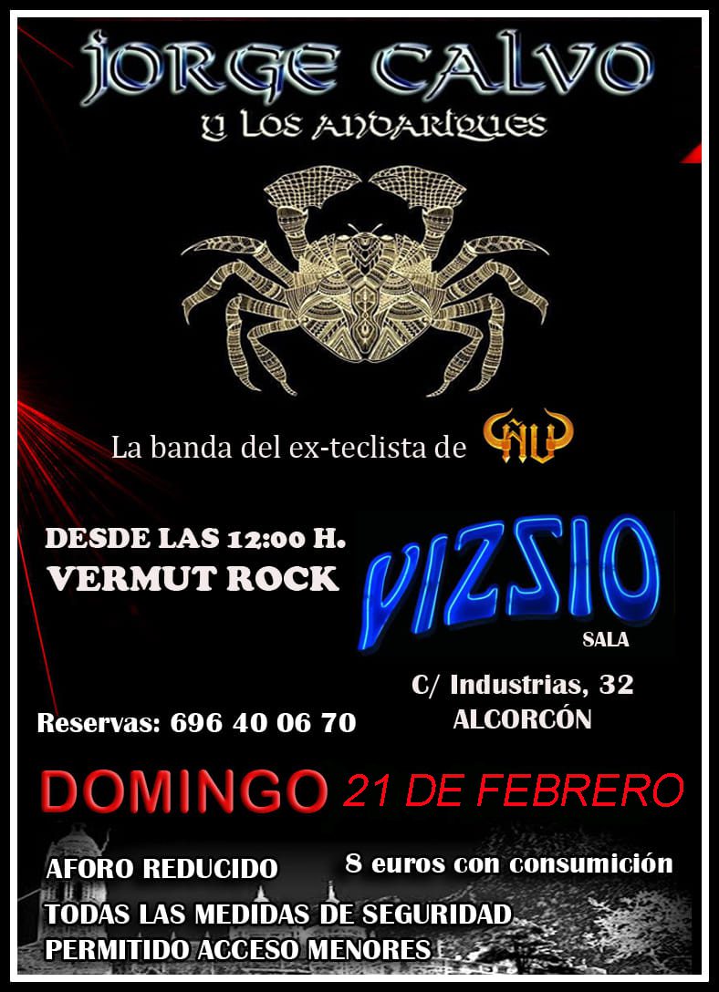Vermut Rock en Alcorcón con Jorge Calvo y Los Andariques (ex-ÑU) el Domingo 21 de Febrero en Alcorcónn