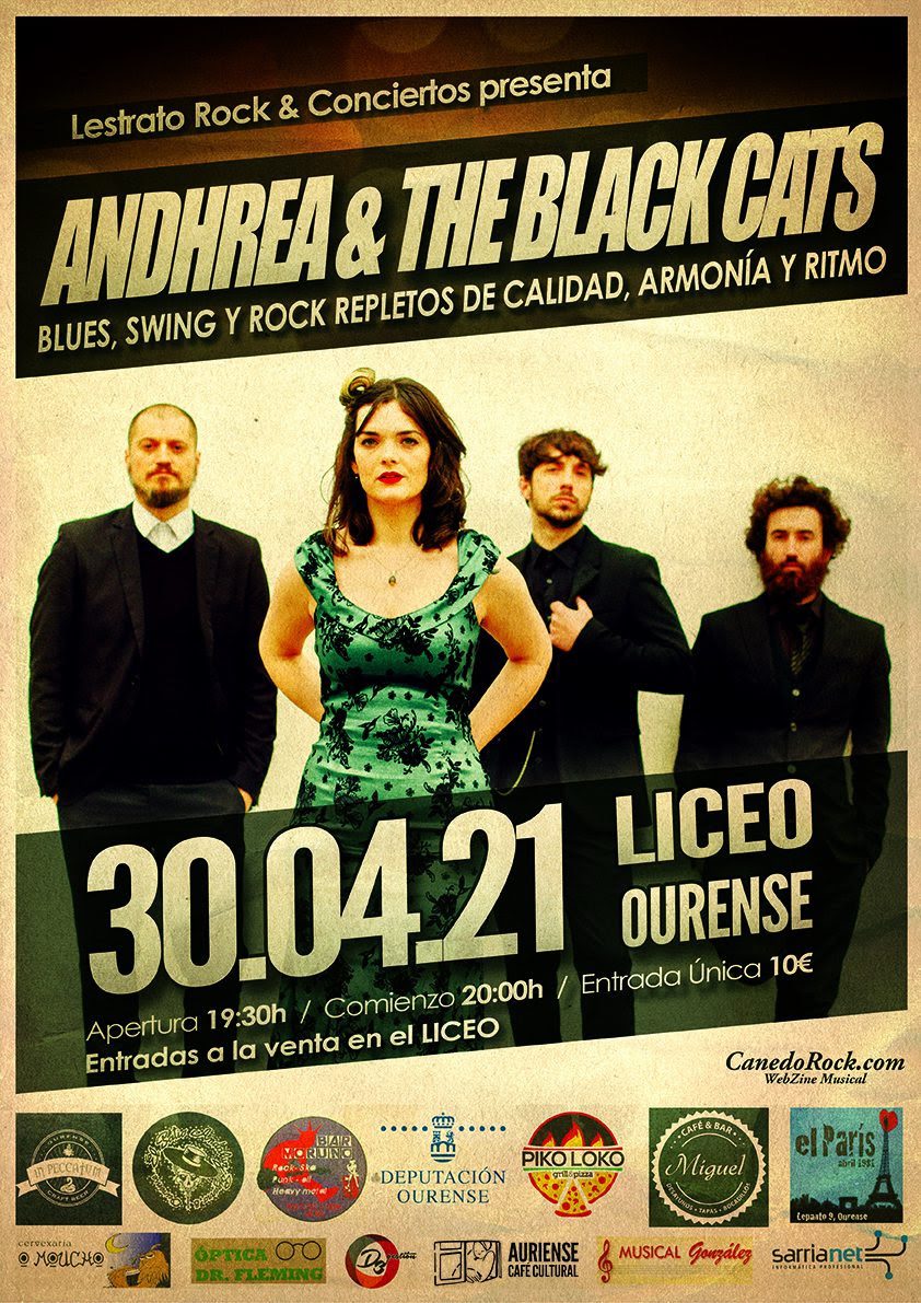 ANDHREA & THE BLACK CATS vuelven a la carretera con dos actuaciones exclusivas en Ourense y Cangas do Morrazo
