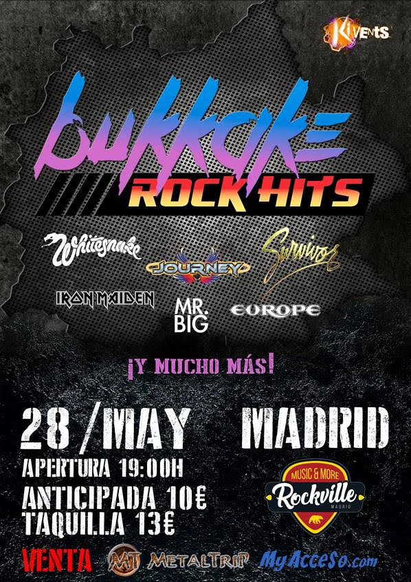 Bukkake Rock Hits el 28 de mayo en Sala Rockville de Madrid