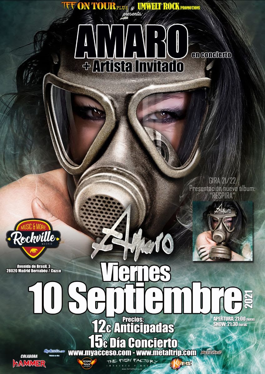 AMARO en Madrid (Sala Rockville, 10 Septiembre 2021)