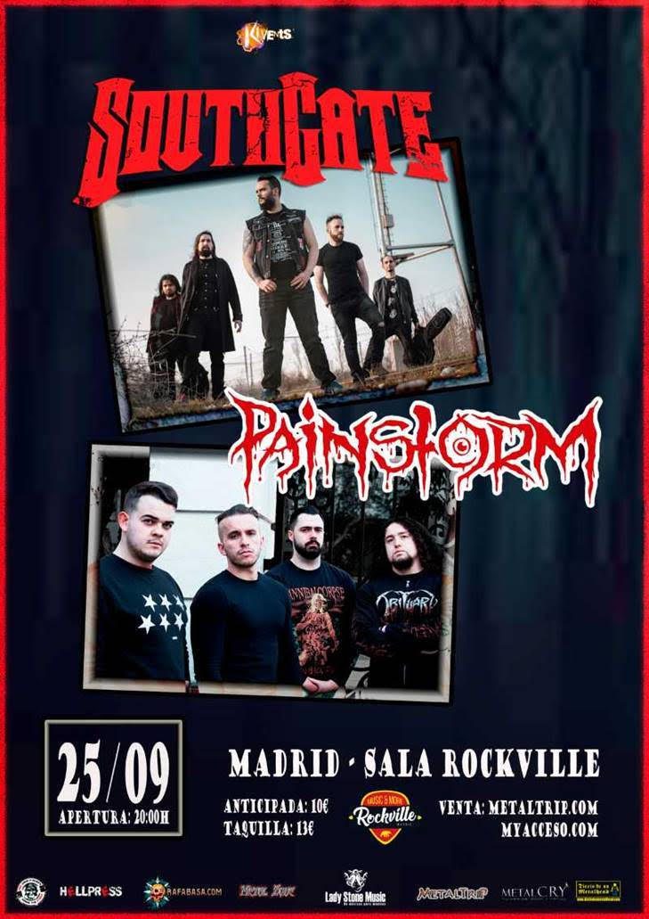 Southgate y Painstorm el 25 de septiembre en Sala Rockville (Madrid)