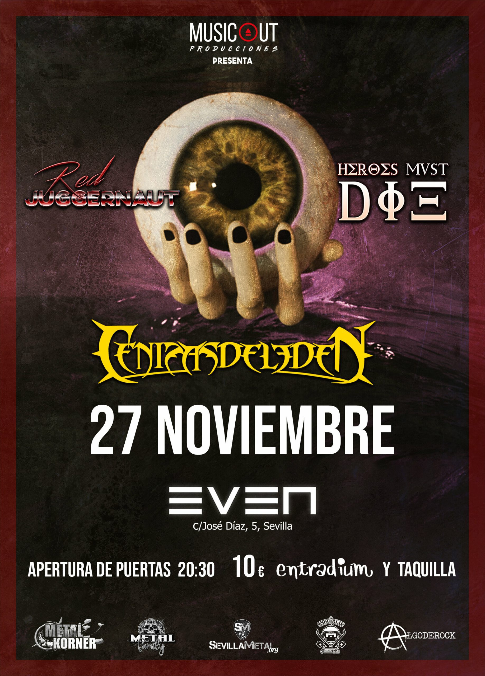 Music Out Producciones, anuncia nuevo bolo para el 27 de noviembre en Sala Even, Sevilla