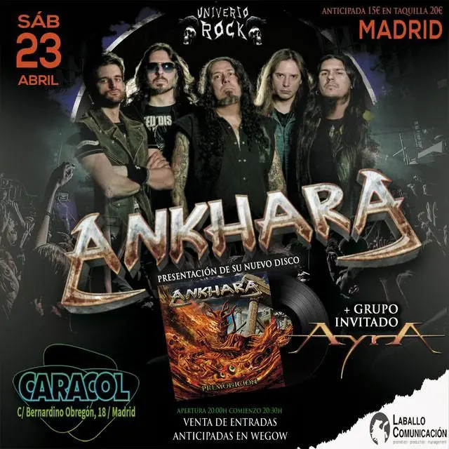 Recordatorio: Ankhara en Madrid el próximo sábado