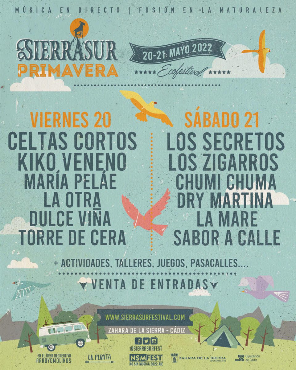 El Festival Sierrasur Primavera anuncia su cartel por días para el 20 y 21 de mayo