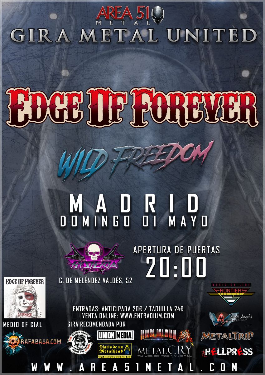 EDGE OF FOREVER Domingo 1 de mayo – Madrid – Sala Hysteria