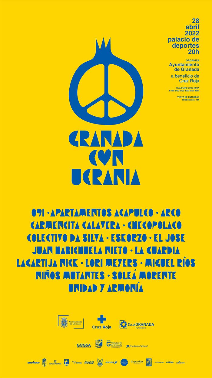 El Ayuntamiento de Granada organiza el concierto solidario Granada con Ucrania a beneficio de Cruz Roja