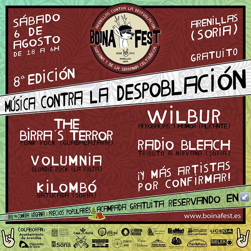 The Birra´s Terror, Volumnia, Radio Bleach, y Kilombó se unen al Boina Fest en su lucha contra la despoblación