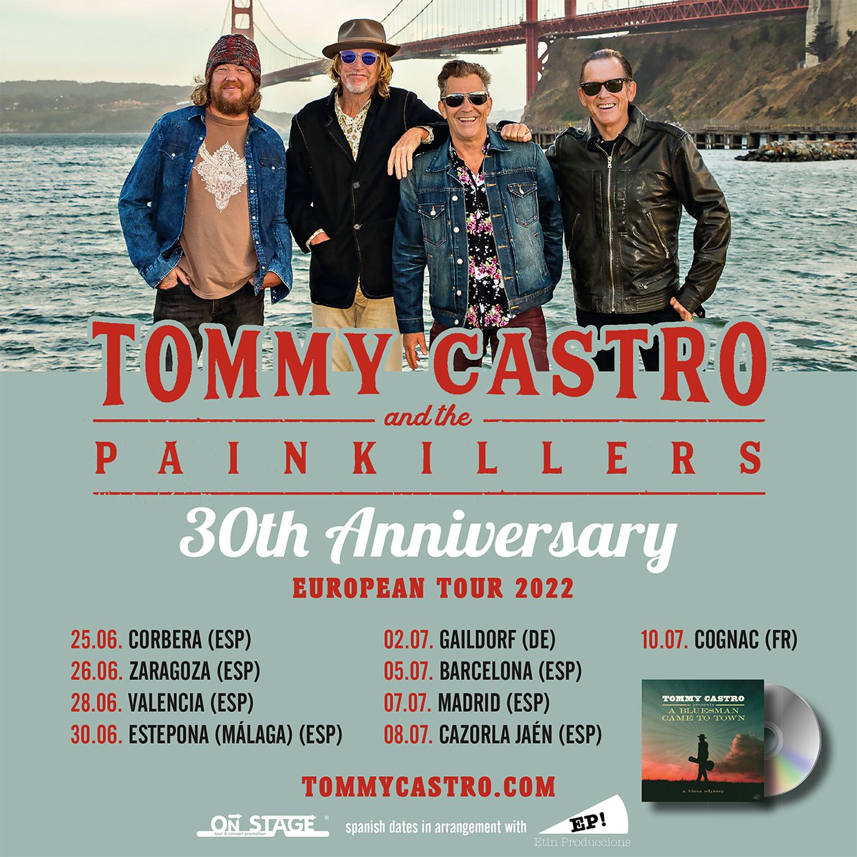 TOMMY CASTRO & THE PAINKILLERS de gira por España