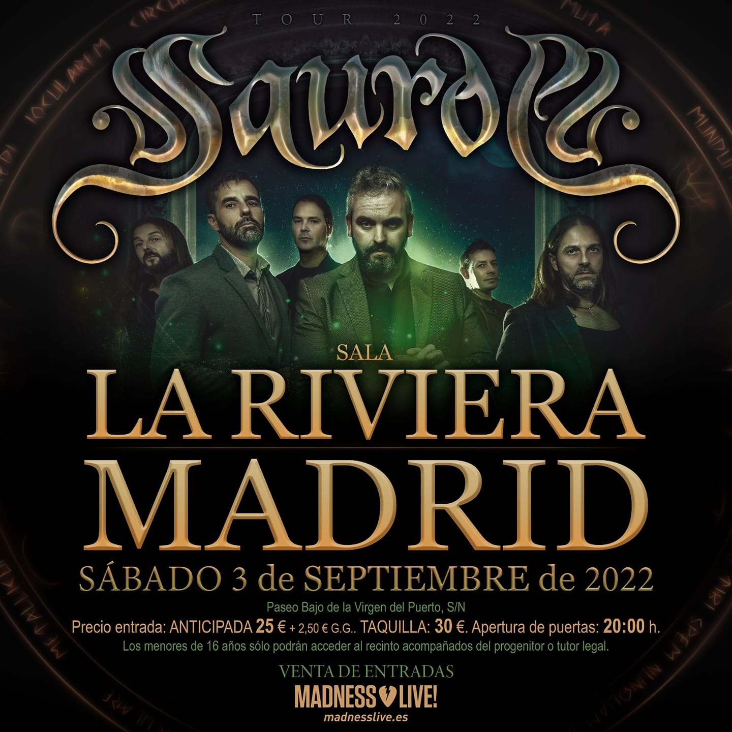 Concierto de Saurom en Madrid en la Sala La Riviera en septiembre