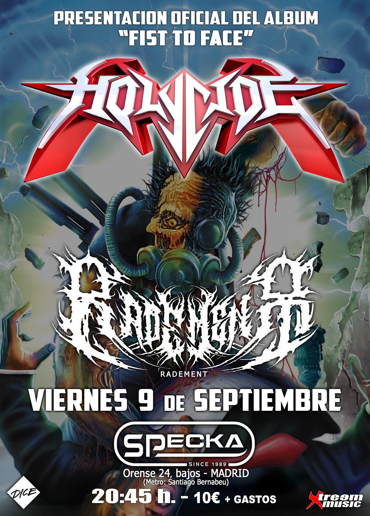 Concierto de Holycide en Madrid en septiembre
