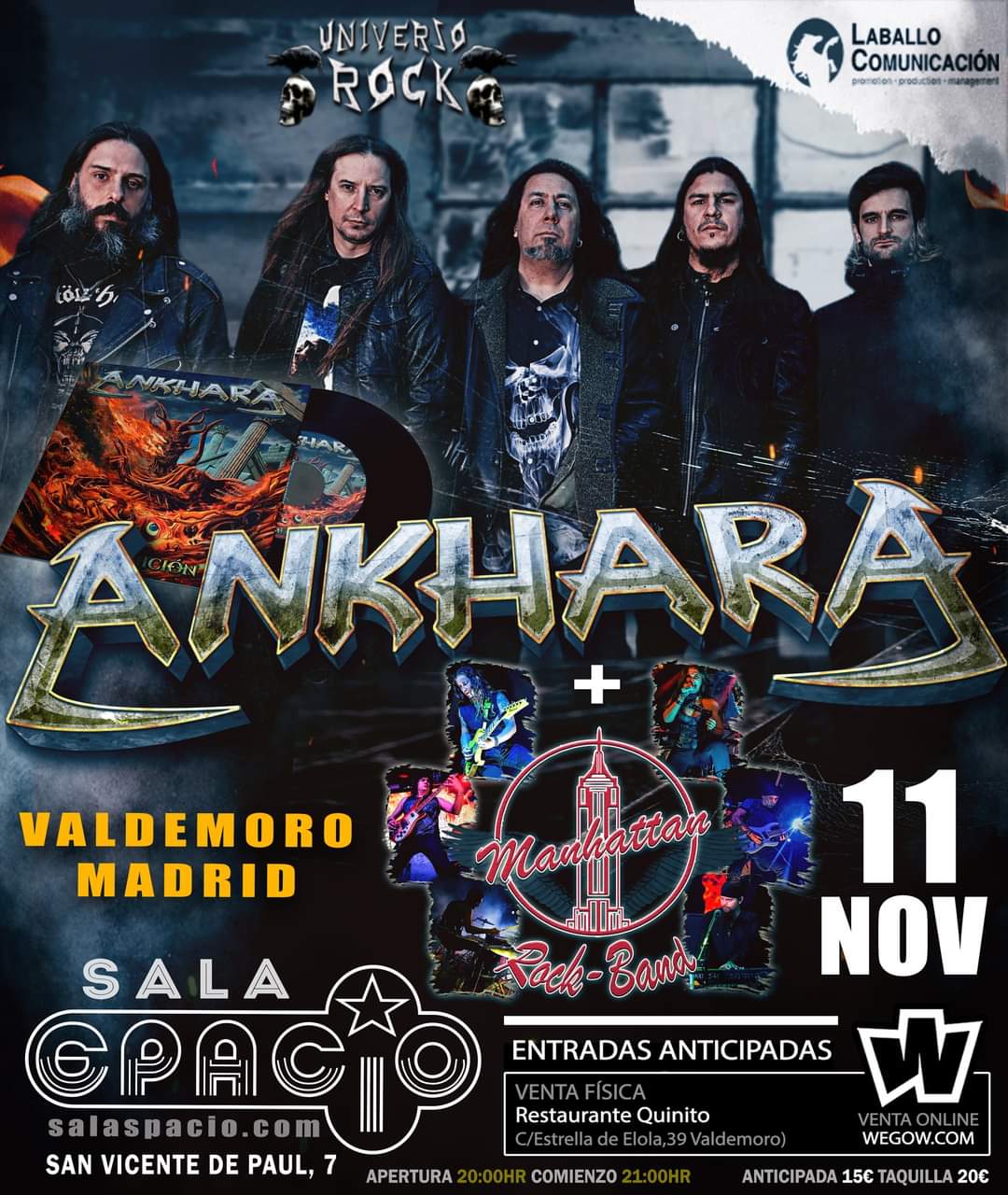 Ankhara – Único concierto en Madrid – Valdemoro 11 de Noviembre