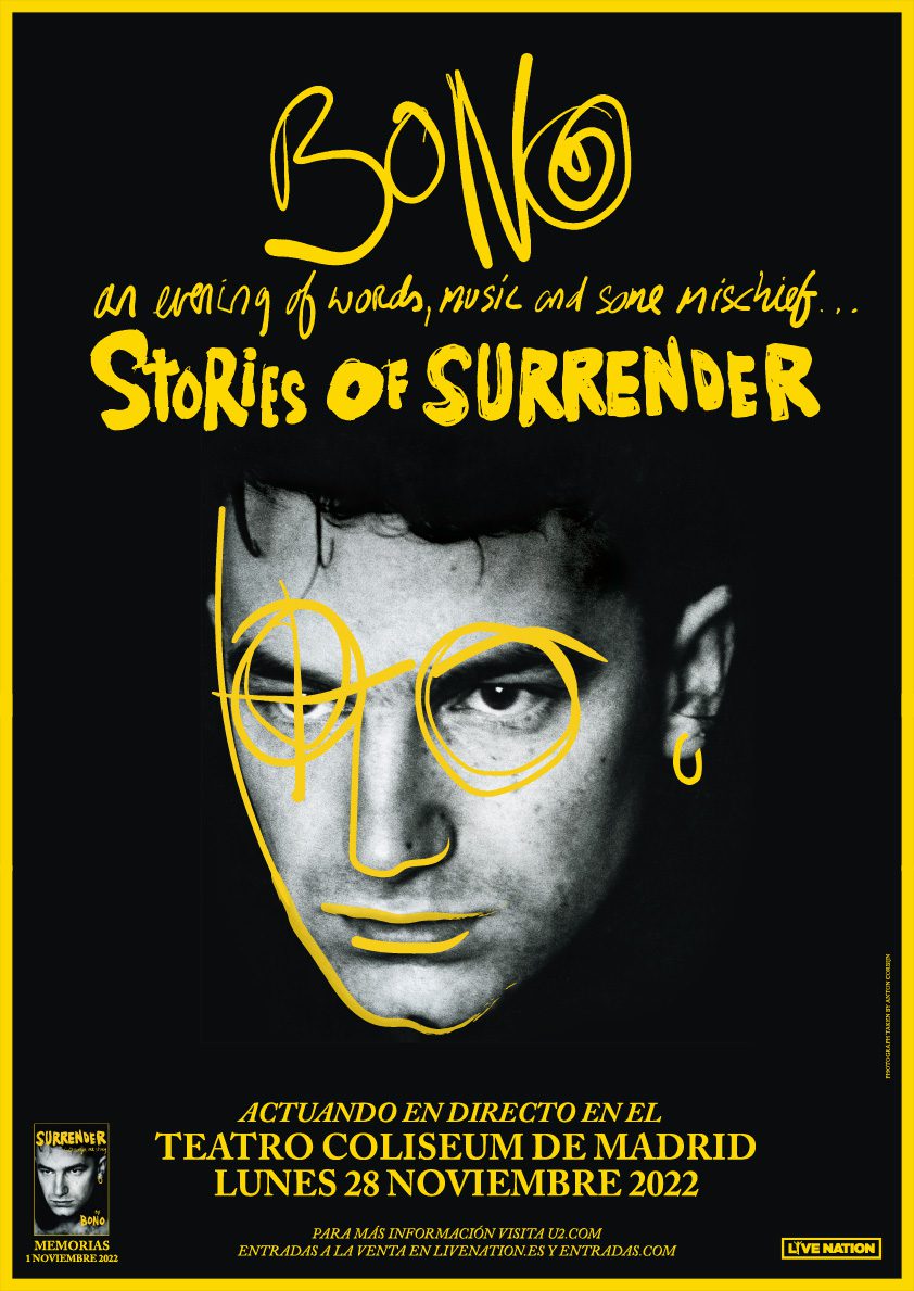 Bono ‘Stories of Surrender’ Book Tour llega a Madrid
