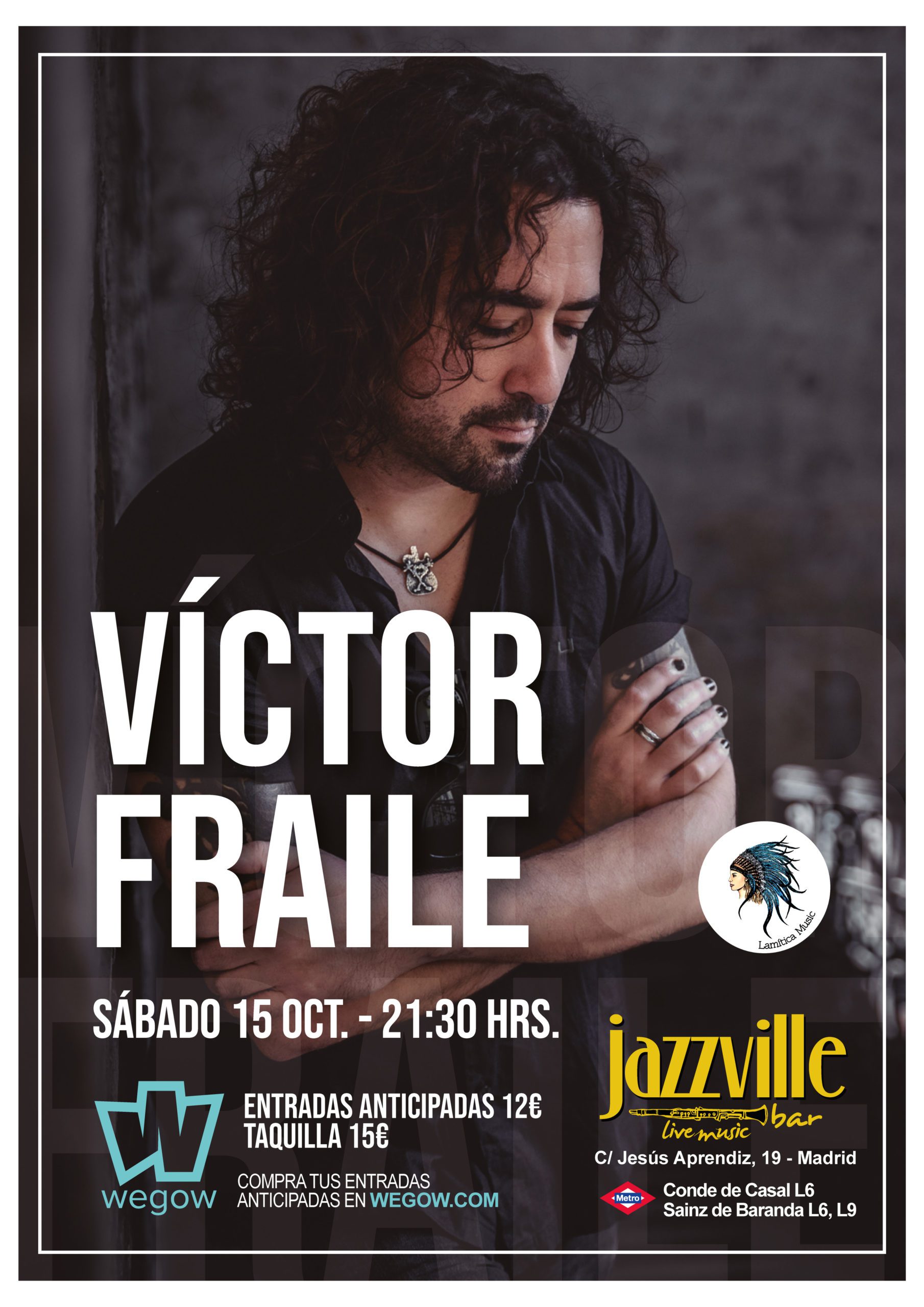 Víctor Fraile el 15 de octubre en concierto en la sala Jazzville