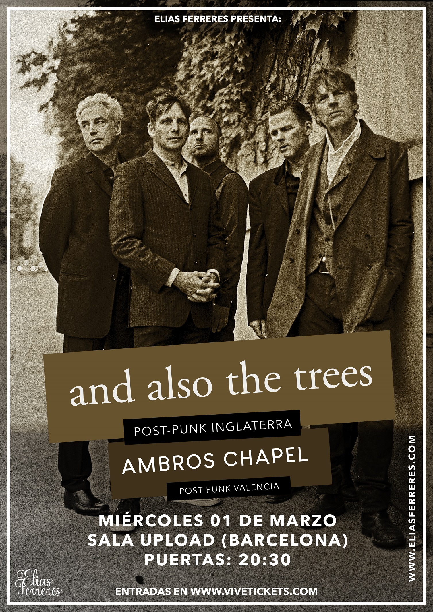 Lío gráfico Circunstancias imprevistas And Also The Trees en Barcelona el día 1 de Marzo - Rock The Best Music