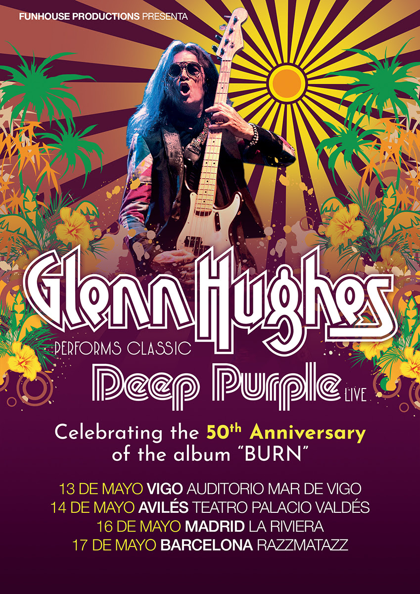 GLENN HUGHES performs CLASSIC DEEP PURPLE LIVE: «Celebrando el 50 Aniversario de su álbum: BURN»- Gira española en mayo