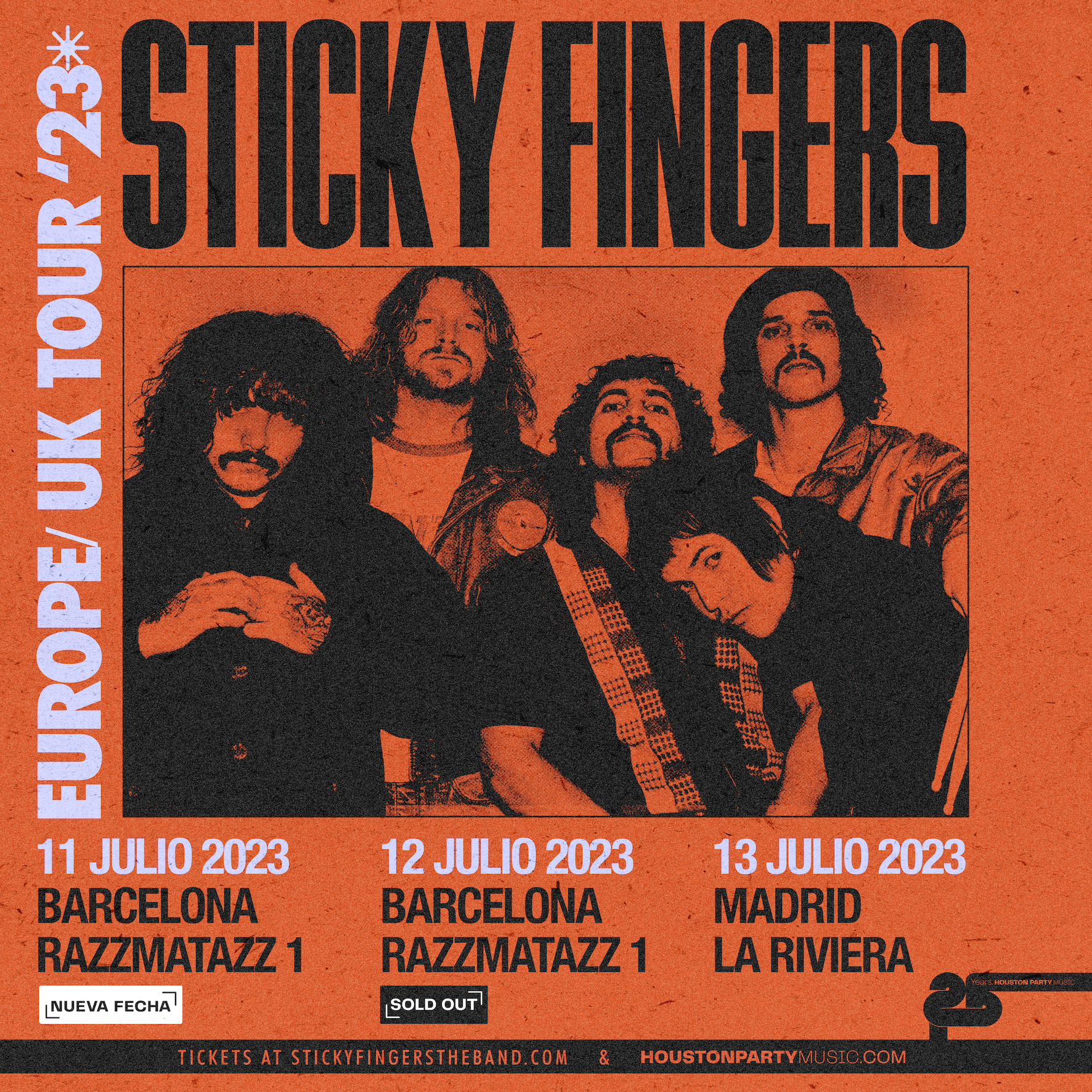 Sticky Fingers agotan las entradas en Barcelona y anuncian una segunda fecha en julio en la capital catalana