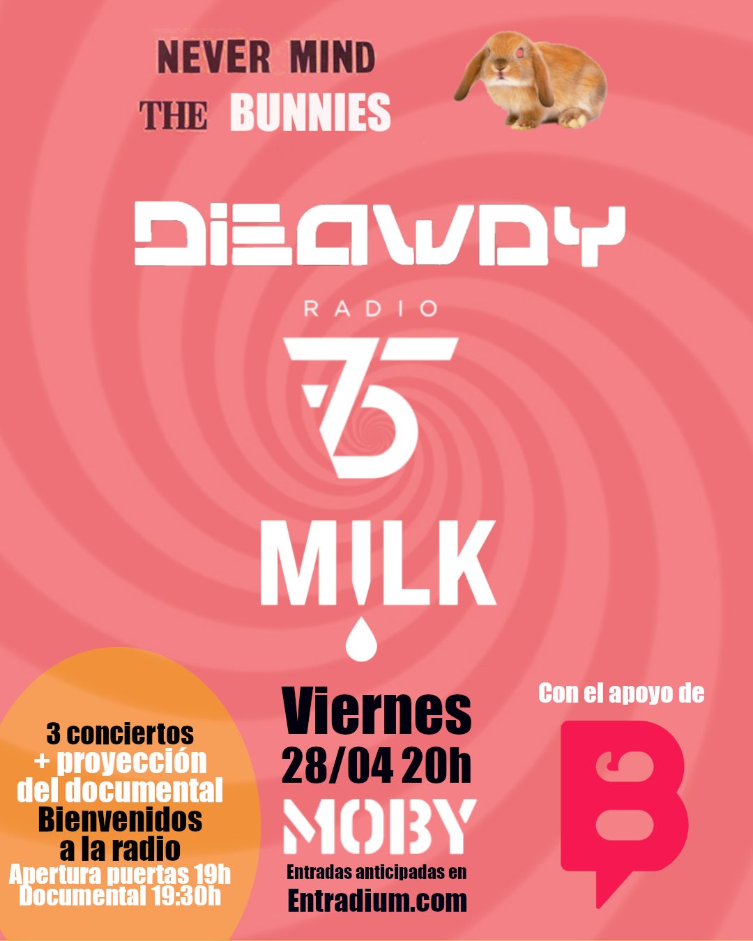 Concierto de Dieaway + Milk + Radio75
