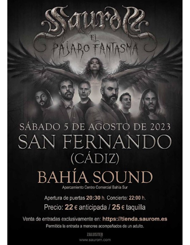 Mañana El Pájaro Fantasma Tour de Saurom llega a Bahia Sound (San Fernando – Cádiz-)