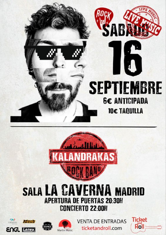 Concierto de Kalandrakas en Madrid, Sala La Caverna el sábado 16 de septiembre
