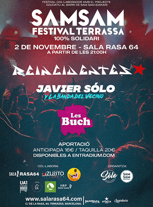 SAM SAM FESTIVAL 2024, el festival solidario que celebra su nueva edición el 1 y 2 de noviembre en Lleida y Terrassa