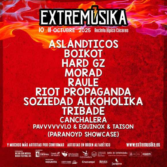 EXTREMÚSIKA, diez primeros nombres en cartel